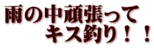 雨の中頑張って 　　キス釣り！！