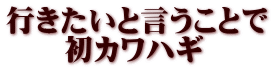 行きたいと言うことで 　　初カワハギ