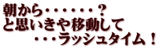 朝から・・・・・・？ と思いきや移動して 　　・・・ラッシュタイム！