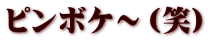ピンボケ～（笑）