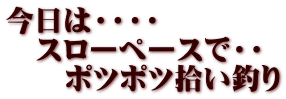 今日は・・・・ 　スローペースで・・ 　　ポツポツ拾い釣り