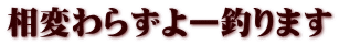 相変わらずよー釣ります